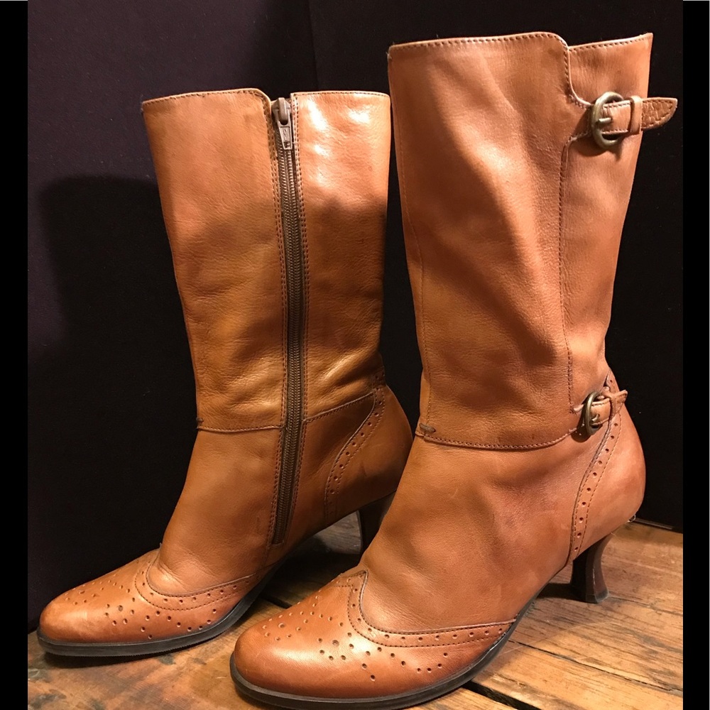 Nicole Brn Leather Boots Made in Brazil Sz 6.5